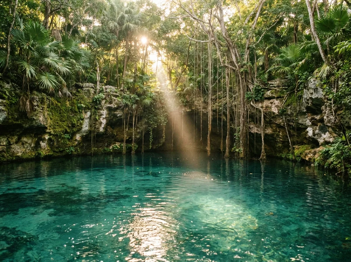Cenote natural dentro del desarrollo
